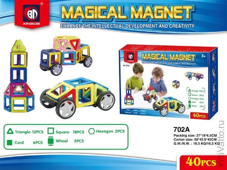 Набор магнитного конструктора Magical Magnet из 40 деталей