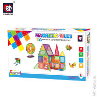 Магнитный конструктор Magnetic Tiles, 136 деталей в наборе