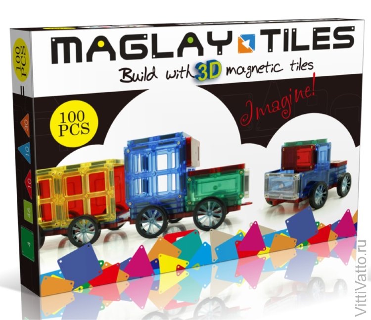 Набор магнитного конструктора Maglay Tiles 100